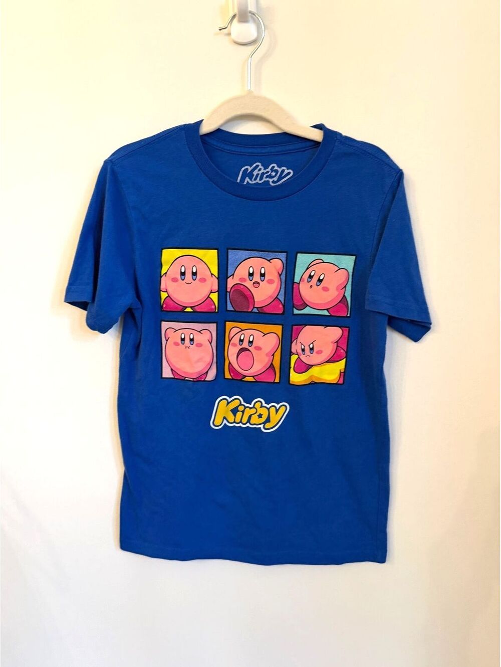 Kirby Graphic T-Shirt Blue Youth Medium Nintendo Official